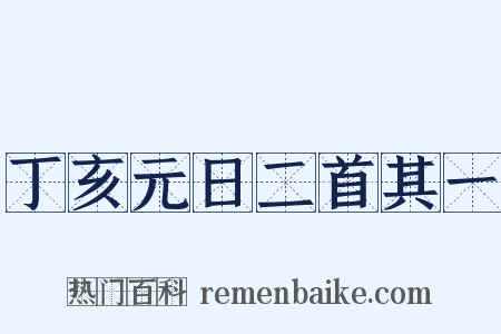 丁亥元日二首其一是什么意思的图片